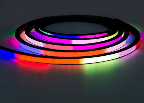 12 فولت 24 فولت مرنة RGB LED ضوء النيون 16x16mm 20x20mm أسود اللون قابل للاتصال