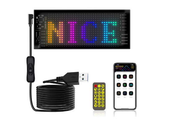 لوحة إشارات LED مرنة 16 * 32 التحكم في التطبيقات برمجية الرسائل المتدحرجة العرض لوحة سيارة مرنة