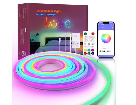 5M Full Color RGB Led Neon Flexible Silicone Ambient Light Strip Smart DIY Digital Running Strip Light Set TUYA APP 5M Full Color RGB LED Neon Flexible Silicone Ambient Light Strip Smart DIY Digital Running Strip Light Set تم تصميم هذا المجموعة من الأضواء الرقمية من طراز 5M في ألوان مختلفة