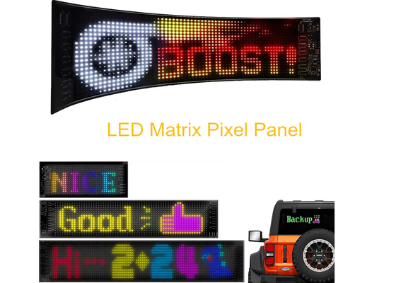 إشارة تحكم التطبيق الإعلانية النافذة الخلفية شاشة رقمية مع 192x898mm شاشة LED ناعمة صورة الرسوم المتحركة