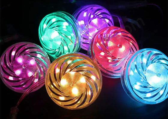 24 فولت RGB WS2811/UCS1903 LED ضوء ترفيهي ضوء بكسل ضوء Cabochon LED 60mm 18 Led