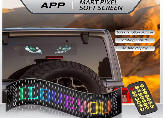 برمجية DIY التمرير النص 5V USB التحكم اللاسلكي RGB مرنة LED علامة السيارة للإعلان