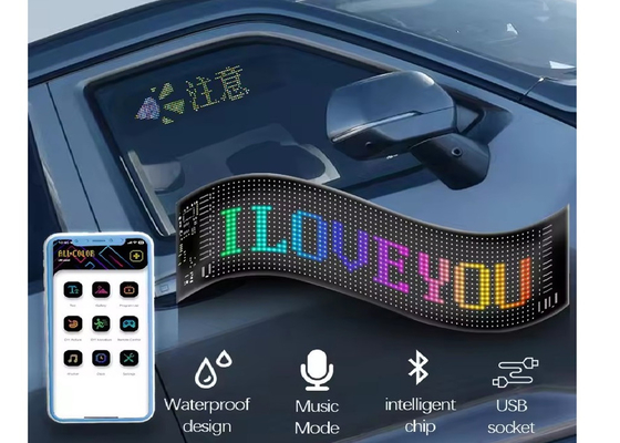تحكم APP شاشة LED مرنة تتدحرج رسالة نصية مخصصة لوحة إشارات LED العرض الرقمي للسيارة