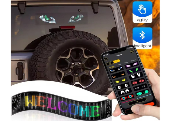 تحكم APP شاشة LED مرنة تتدحرج رسالة نصية مخصصة لوحة إشارات LED العرض الرقمي للسيارة