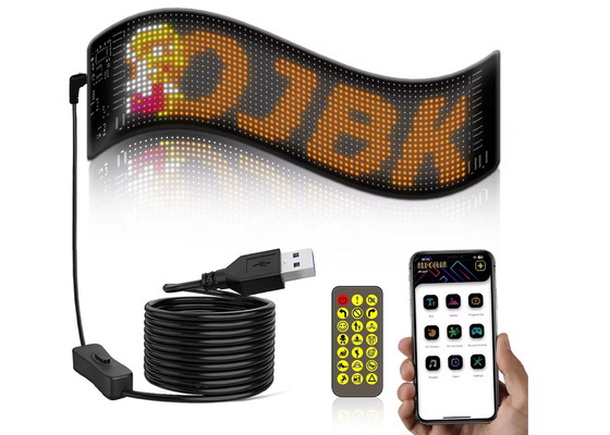 بيكسل RGB LED عرض مرن تطبيق بلوتوث شاشة الإعلانات للسيارات سيارة Ip65 مقاوم للماء الناعم شاشة العرض الرقمي