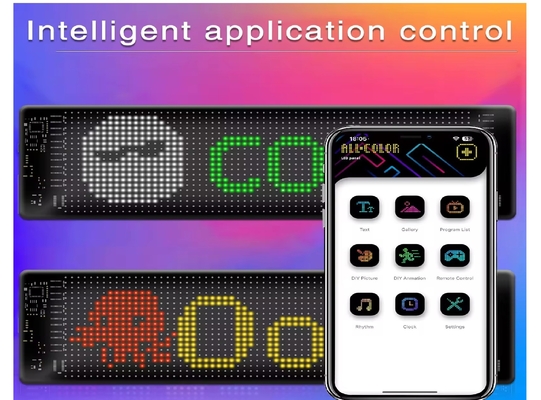 بيكسل RGB LED عرض مرن تطبيق بلوتوث شاشة الإعلانات للسيارات سيارة Ip65 مقاوم للماء الناعم شاشة العرض الرقمي