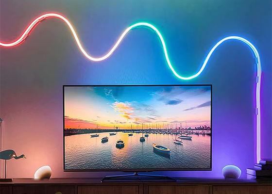 5M Full Color RGB Led Neon Flexible Silicone Ambient Light Strip Smart DIY Digital Running Strip Light Set TUYA APP 5M Full Color RGB LED Neon Flexible Silicone Ambient Light Strip Smart DIY Digital Running Strip Light Set تم تصميم هذا المجموعة من الأضواء الرقمية من طراز 5M في ألوان مختلفة
