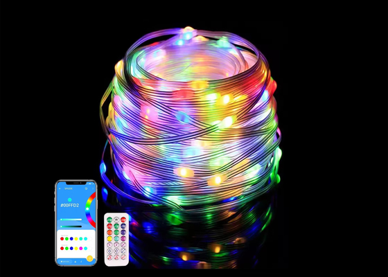 APP مصابيح السلاسل الذكية مضادة للماء LED زينة عيد الميلاد مصابيح السلاسل الخيالية التحكم عن بعد ذكي USB