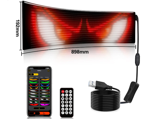 5VDC USB / 2A سوبر شاحنة الشيطان العين LED شاشة ناعمة APP البرمجة بلوتوث شاشة الإعلان عن السيارات العيون الشريرة