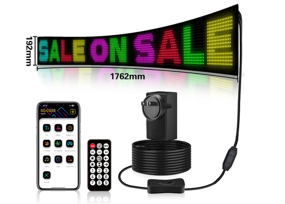 التمرير الإعلانية إشارات LED مرنة بلوتوث كامل RGB 5VDC كابل USB إمدادات الطاقة للمخزن سيارة الفندق