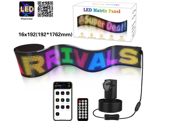 التمرير الإعلانية إشارات LED مرنة بلوتوث كامل RGB 5VDC كابل USB إمدادات الطاقة للمخزن سيارة الفندق