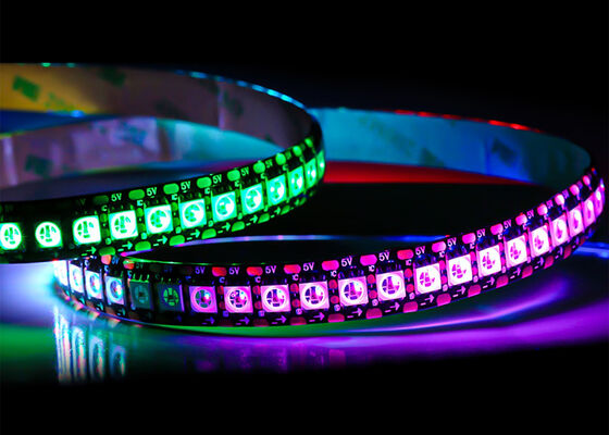 HD107S 5V Full Color Smart Pixel LED Strip 144led SMD5050 RGB فردي قابل للاتصال رقمية لعبة ضوء شريط