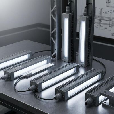 إضاءة LED من الألومنيوم بتصنيف IP65 مصممة للتطبيقات الصناعية تتميز بمصدر ضوء LED وغلاف قوي